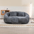 Coolmore Bean Bag Sofa Lazy Sofa Durable Comfort Lounger High Back Bean Bag Chair Couch For Adults And Kids, Indoor & Outdoor, Accent Floor Soft Lounge Chair Gray Chenille Gray Foam Chenille 2 Seat