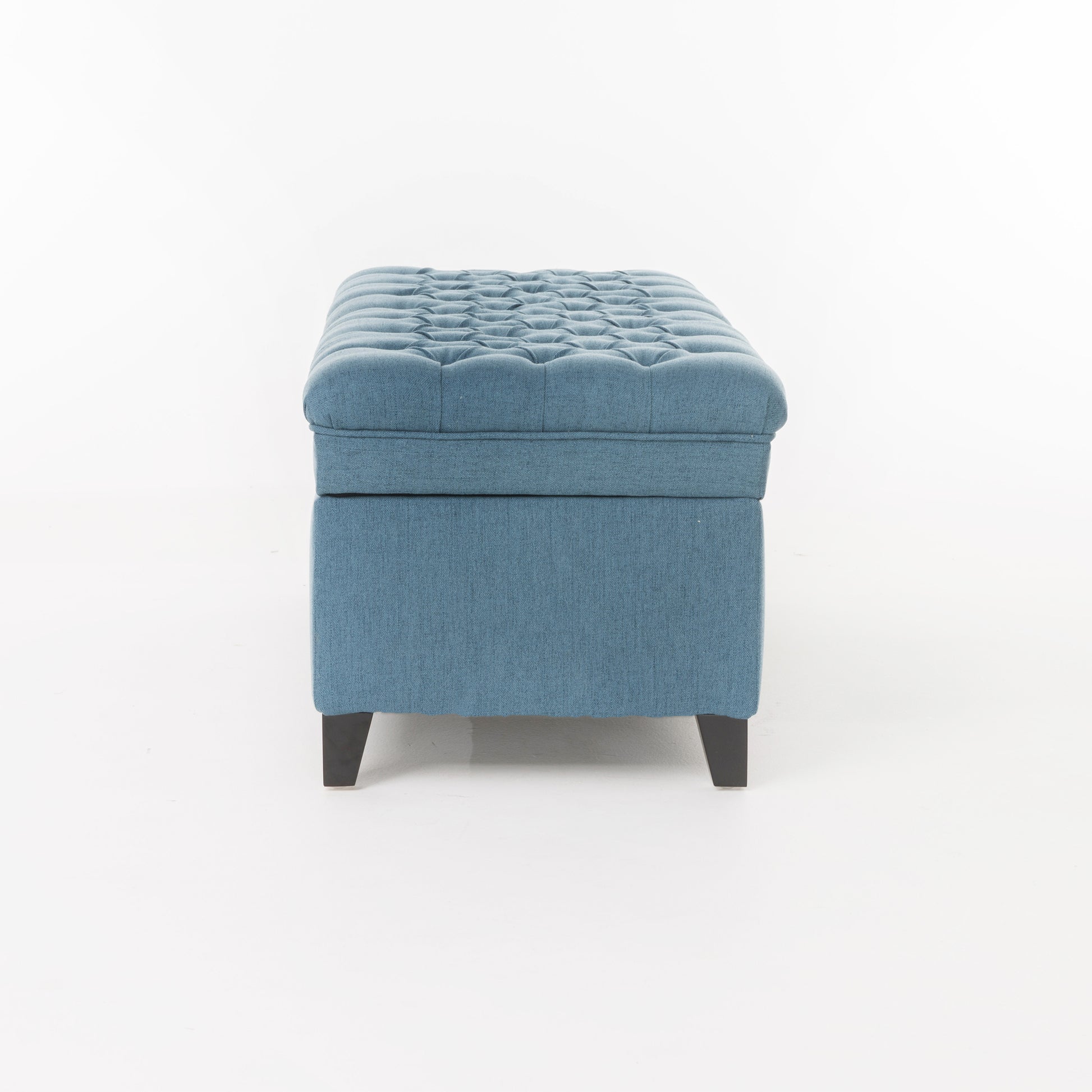 Juliana Storage Ottoman Blue Fabric