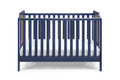 Brees Island 3 In 1 Convertible Crib Midnight Blue Brownstone Blue Brown Wood