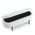 Ottoman Oval Storage Bench,Rubber Wood Leg,Beige 46.