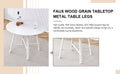 Table And Chair Set, Mdf Desktop, White Metal Table Legs, Stable And Beautiful, Suitable For Most Styles Of Home. Modern Simple Dining Table, Comfortable Seating. White Seats 4 Mdf