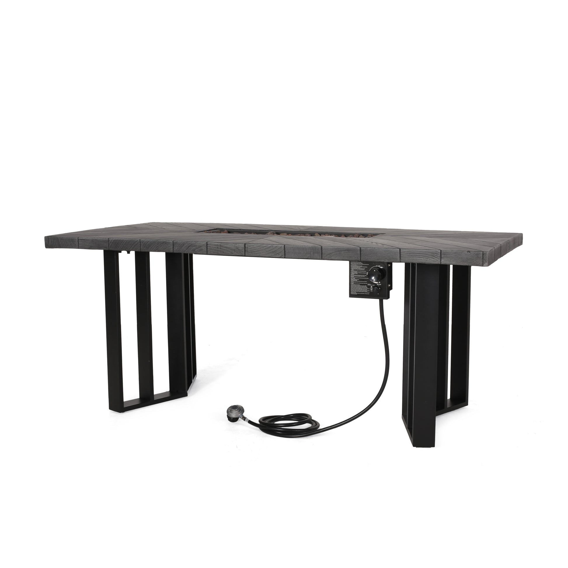 Jett Dining Fire Table Top 40,000Btu Tank Outside Grey Magnesium Oxide