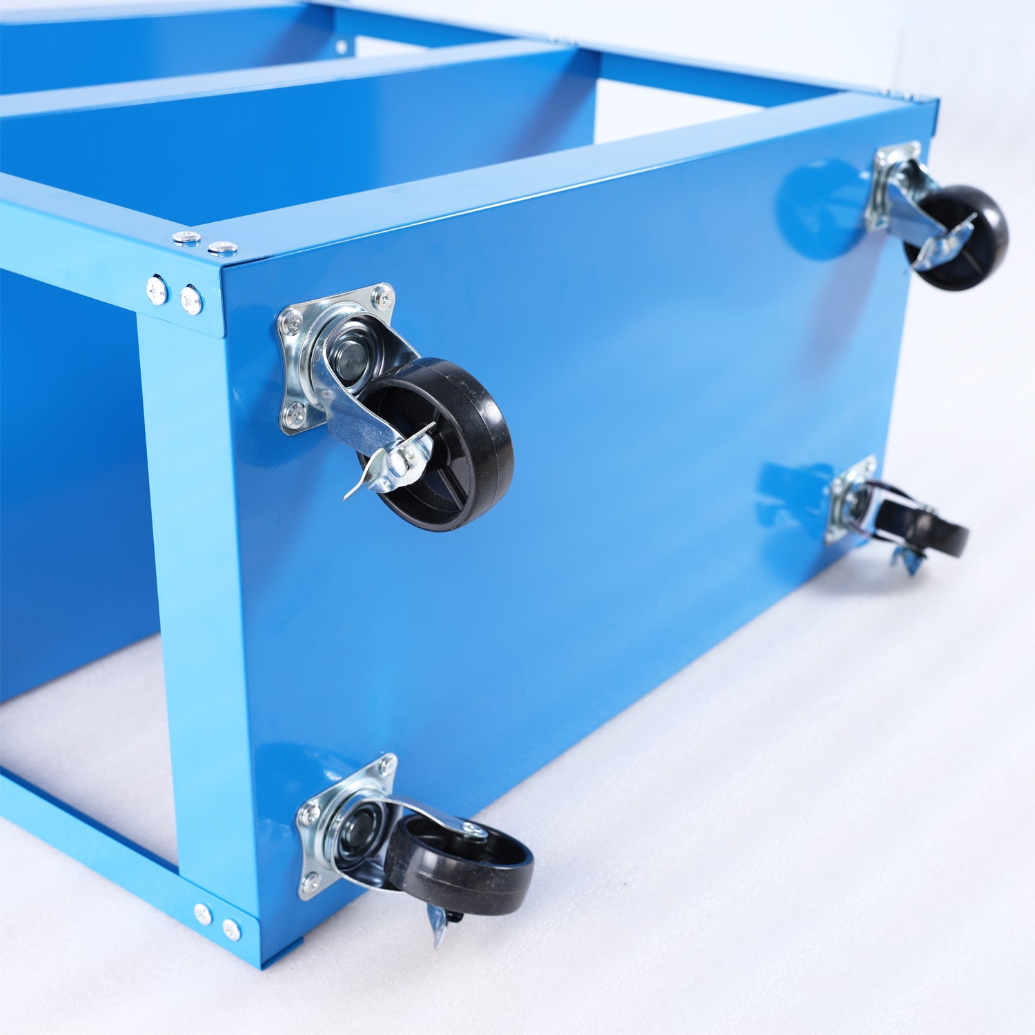 Tool Cart On Wheels, 3 Tier Rolling Mechanic Tool Cart, Heavy Duty Steel Utility Cart W Lockable Wheels, 450 Lbs Capacity Industrial Service Cart For Garage, Warehouse, Workshop Blue Blue Abs Steel