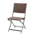 El Paso 3Pc Folding Table Chair Set Brown Multi Pe Rattan Iron