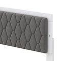 Queen Size Upholstered Bed With Led Light,Modern Platform Bed With With Velvet Headboard,White Queen White Mdf
