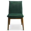 Monza Dark Green Velvet Dining Chair Set Of 2 Solid Dark Green,Green Brown Foam Wipe Clean Dining Chairs Foam Solid Wood,Velvet