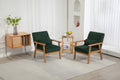 Leisure Chair With Solid Wood Armrest And Feet, Leisure Chair, Wood Frame, Velvet, Solid Rubber Wood Legs, Mid Century Modern Accent Chair, For Living Room Bedroom Studio Chair,Two Packs Emerald Corduroy