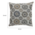 Contemporary Style Floral Designed Set Of 2 Throw Pillows, Gray Gray Polyester