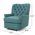 Indulge In Supreme Comfort: Electric Recliner Chair With Elegant Copper Accents And Soft Teal Upholstery Teal Fabric