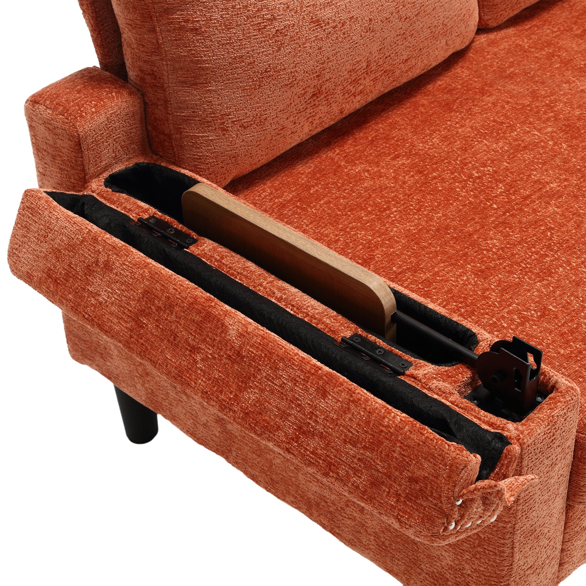 United Sectional Sofa Reversible Sectional Sleeper Sectional Sofa With Storage Chaise Orange Chenille