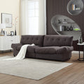 Cloud Style Sofa, Teddy Velvet Fabric, Comfy Padded Cloud Couch For Living Room, Apartment Dark Gray Light Brown Velvet Wood Primary Living Space Modern Polyester 2 Seat