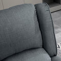 Homcom Vibrating Massage Recliner Chair For Living Room, Reclining Wingback Single Sofa With Heat, Linen Fabric Push Back Accent Chair With Footrest, Side Pocket, Charcoal Gray Charcoal Grey Linen