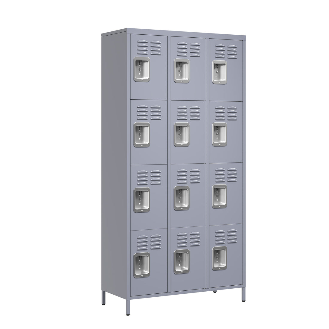 12 Door 72"H Metal Lockers With Lock For Employees,Storage Locker Cabinet For Home Gym Office School Garage,Gray 5 Or More Spaces Gray Primary Living Space Door Locks Modern Metal