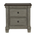 Transitional Rustic Style Coffee And Antique Gray 2 Drawer Nightstand 1Pc Flat Knobs Classic Bedroom Furniture Antique Gray,Coffee 2 Drawers Wood