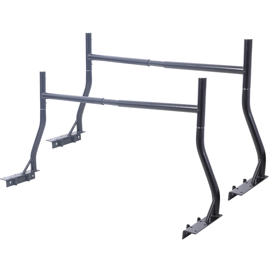 800Ibs Capacity Extendable Steel Pick Up Truck Ladder Rack Two Bar Set Black Black Steel