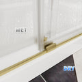 50 54 Inches Width 76 Inches Height Double Sliding Frameless Shower Door With 3 8 Inches 10Mm Clear Tempered Glass, Brushed Gold Finish Brushed Gold Bathroom Luxury,Modern Glass Aluminium,Stainless