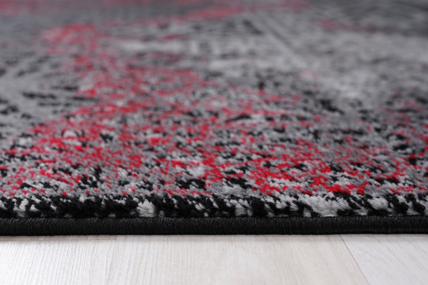 Jersey Area Rugs, Carpets For Livingroom, 7X10 Area Rugs ,3983 Black Red Rectangle 8&10 Black Red Contemporary Abstract Polypropylene