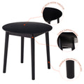 Black Round Table, All Solid Wood, Can Sit 2 4 People Diameter 31.5 Inches Black Solid Wood