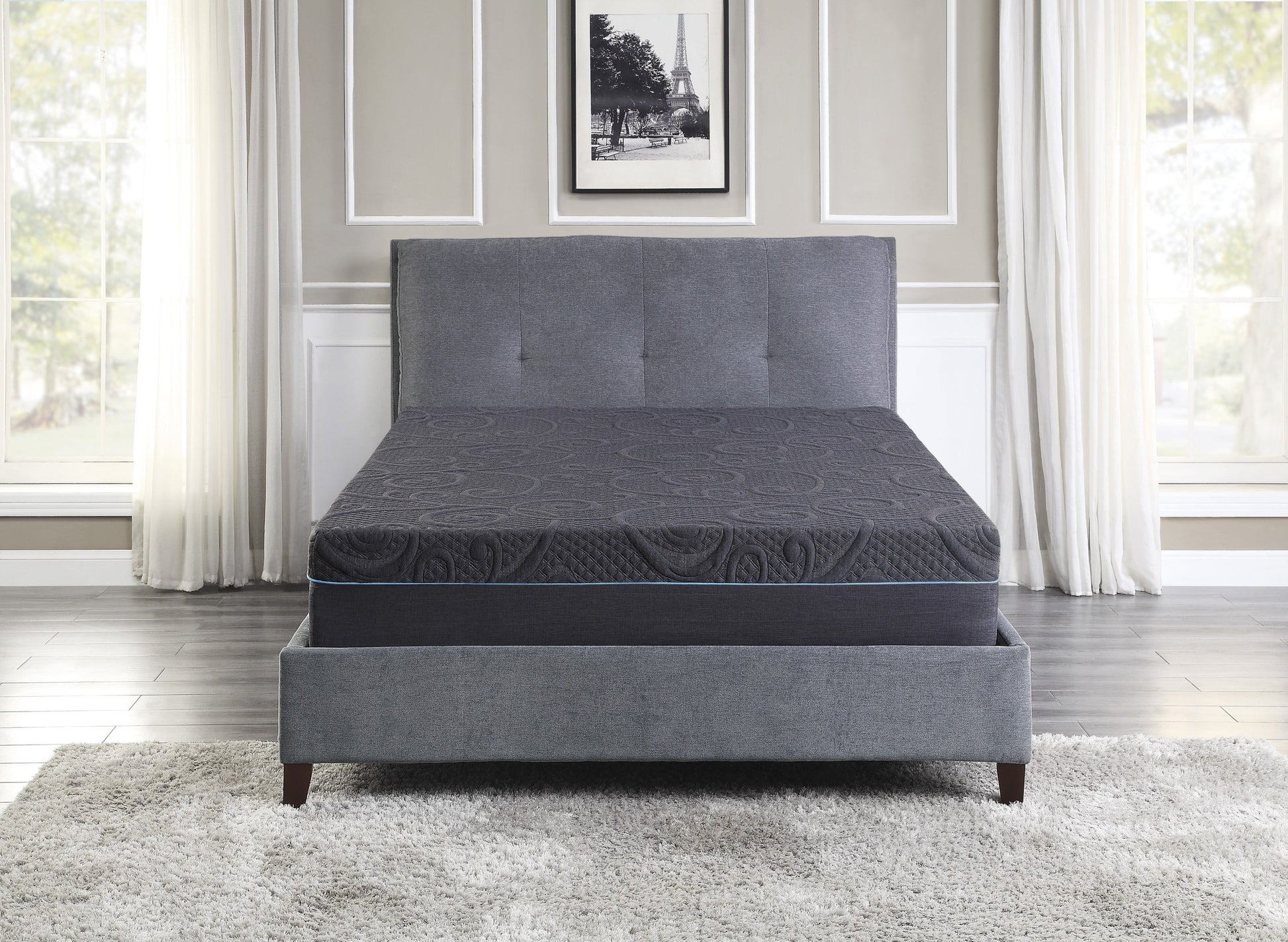 11 Inch Full Size Bed Mattress Gel Infused Memory Foam Hybrid Mattress, Dark Gray, Mattress In A Box Dark Gray Bedroom Foam Spring Full