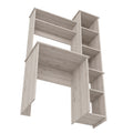 Aramis Desk, Five Shelves, Two Superior Shelves, Light Gray Gray Particle Board Particle Board