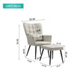Pu Leather Accent Chair, Upholstered High Backrest Arm Chair With Solid Metal Legs, Tufted Button Design Reading Chair, Sofa Chair For Bedroom, Living Room, Office, Beige Beige Bedroom Casual Foam Pu Leather