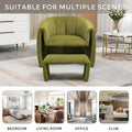 Coolmore Accent Chair With Ottoman, Mid Century Modern Barrel Chair Upholstered Club Tub Round Arms Chair For Living Room Bedroom Office Olive Green Velvet Olive Green Foam Velvet