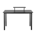 Techni Mobili Industrial Writing Desk, Black Black Computer Desk Modern Rectangular Rectangular Engineered Wood