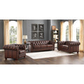 Stanwood Leather Loveseat Caramel Down Filling Genuine Leather