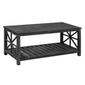 52''W Handcrafted Coffee Table In Front Of The Sofa Or Loveseat For Living Room Antique Black Color Antique Black Ergonomic Primary Living Space American Design Floor Mount Open Storage Coffee & End Tables Rectangular Solid Wood Mdf Mdf