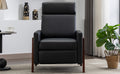 Set Of Two Wood Framed Pu Leather Recliner Chair Adjustable Home Theater Seating With Thick Seat Cushion And Backrest Modern Living Room Recliners, Black Black Pu Pu