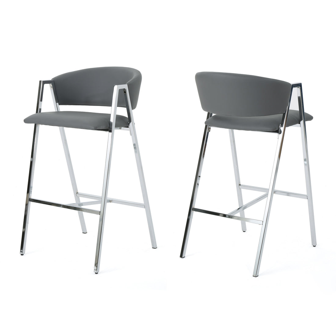 Bar Chair Mp2 Set Of 2 Grey Pu