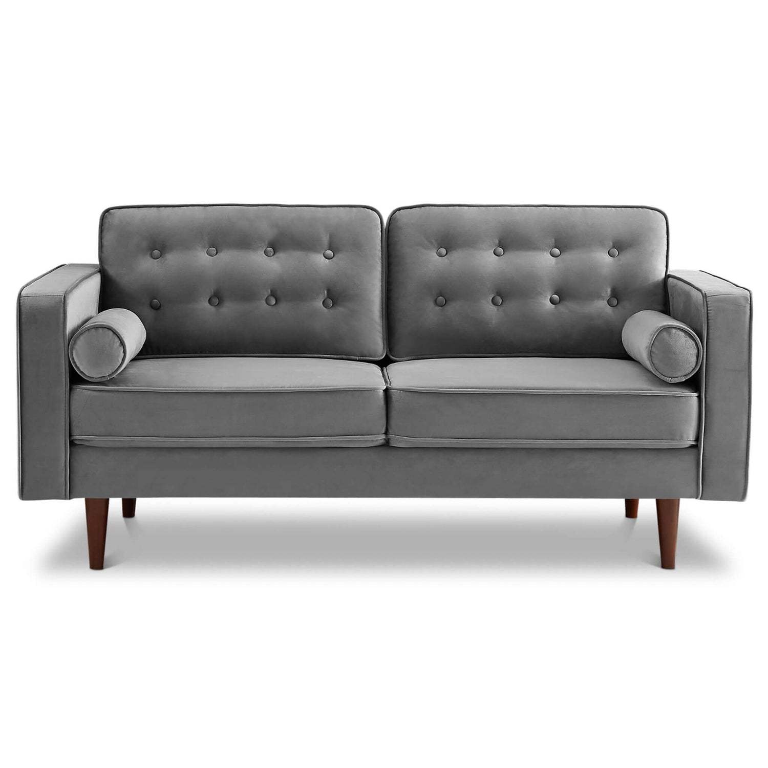 Casey Velvet Loveseat Grey Velvet