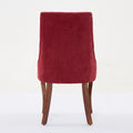 Rayon Cloth Flocking Linen Dining Chairs Channel Kitchen Dinner Chair Comfy Fabric Upholstered Accent Chair For Dining Room With Curved Solid Wood Legs,Set Of 2 Wine Red , Sw1847Wr Wine Red Light