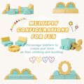 10Pcs Kids Couch For Playroom, Baby Climbing And Crawl Foam Play Set, Foam Climbing Blocks Convertible Sofa ,Kids Play Couch, Indoor Climbing Structure For Toddlers, Infant, Kids, Pre School Mint Green Foam