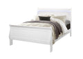 Charlston White Full Bed With Led White Solid Wood Mdf