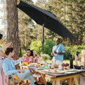 7.5Ft * 7.5Ft Patio Umbrella With Crank And Push Button Tilt, Outdoor Table Market Umbrella With Aluminum Pole Black Black Polyester