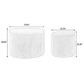 2 Piece Set Round Chenille Storage Ottoman, Equipped With A Drum Shaped Small Stool, Storage Space, And Mdf Made Desktop Panel Beige 23.62