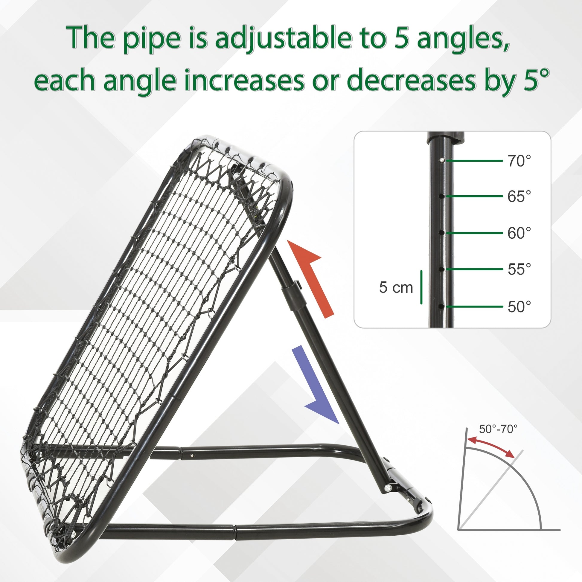 Soozier Soccer Rebounder Net, 3' X 3', Angle Adjustable Portable Training Goal Net With Quick Folding Design, Sturdy Metal Tube Black Plastic