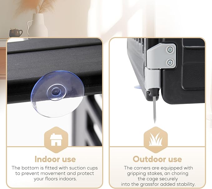 Dog Playpen, 24" Exercise 4 Panel Pet Playpen With Door, Safe And Secure, Folding And Portable Puppy Playpen For Puppies And Small Dogs, Black Black Plastic