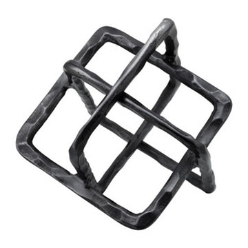 10 Inch Metal Accent Decor With Square Inters, Gray Gray Metal