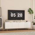 White Modern Tv Stand Fluted 68