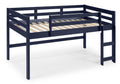 Lara Navy Blue Finish Twin Loft Bed Navy Blue Wood