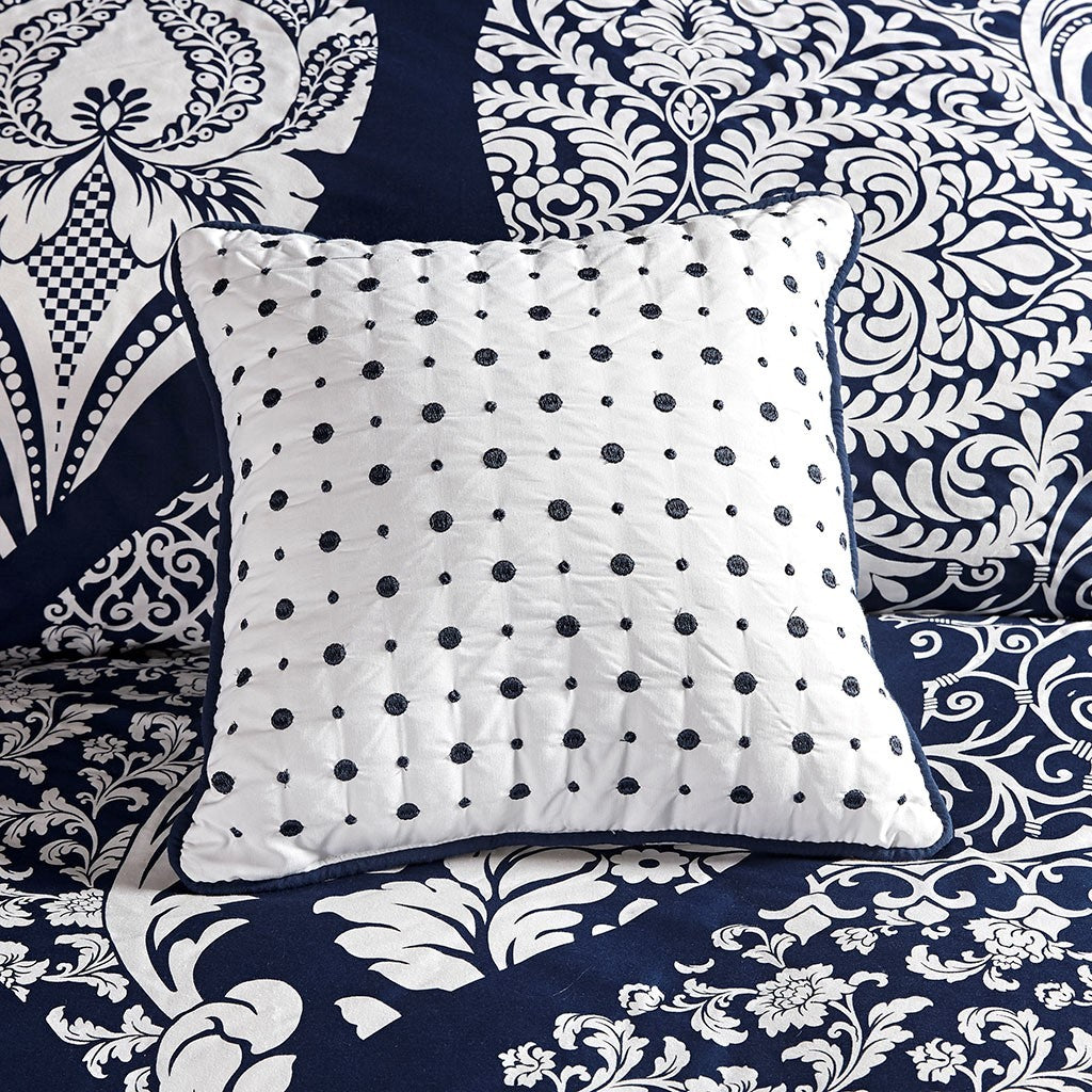 6 Piece Printed Duvet Cover Set Queen Multicolor Polyester