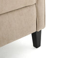 Minimalist Natural Linen Fabric Push Back Chair Natural Fabric