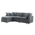 Down Filled Upholstery Convertible Sectional Sofa, L Shaped Couch With Reversible Chaise Dark Gray Polyester 4 Seat