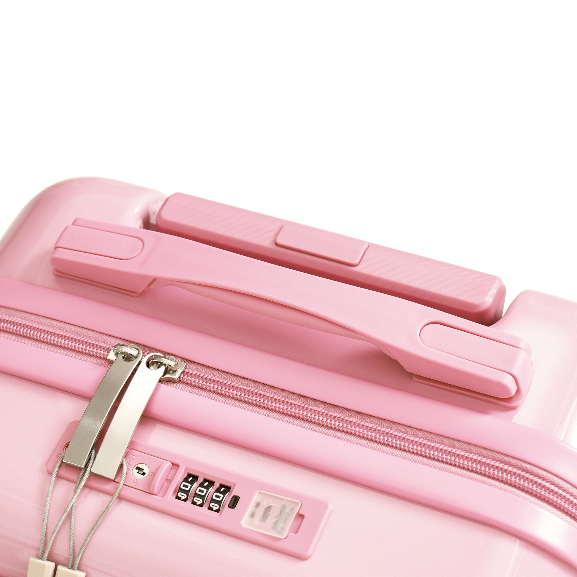 Luggage Set Of 3, 20, 24, 28Inch With Usb Port, 20, 24Inch With Front Opening Design Airline Certified Carry On Luggage With Cup Holder, Abs Pc Hard Shell Luggage With Spinner Wheels, Pink Pink Abs