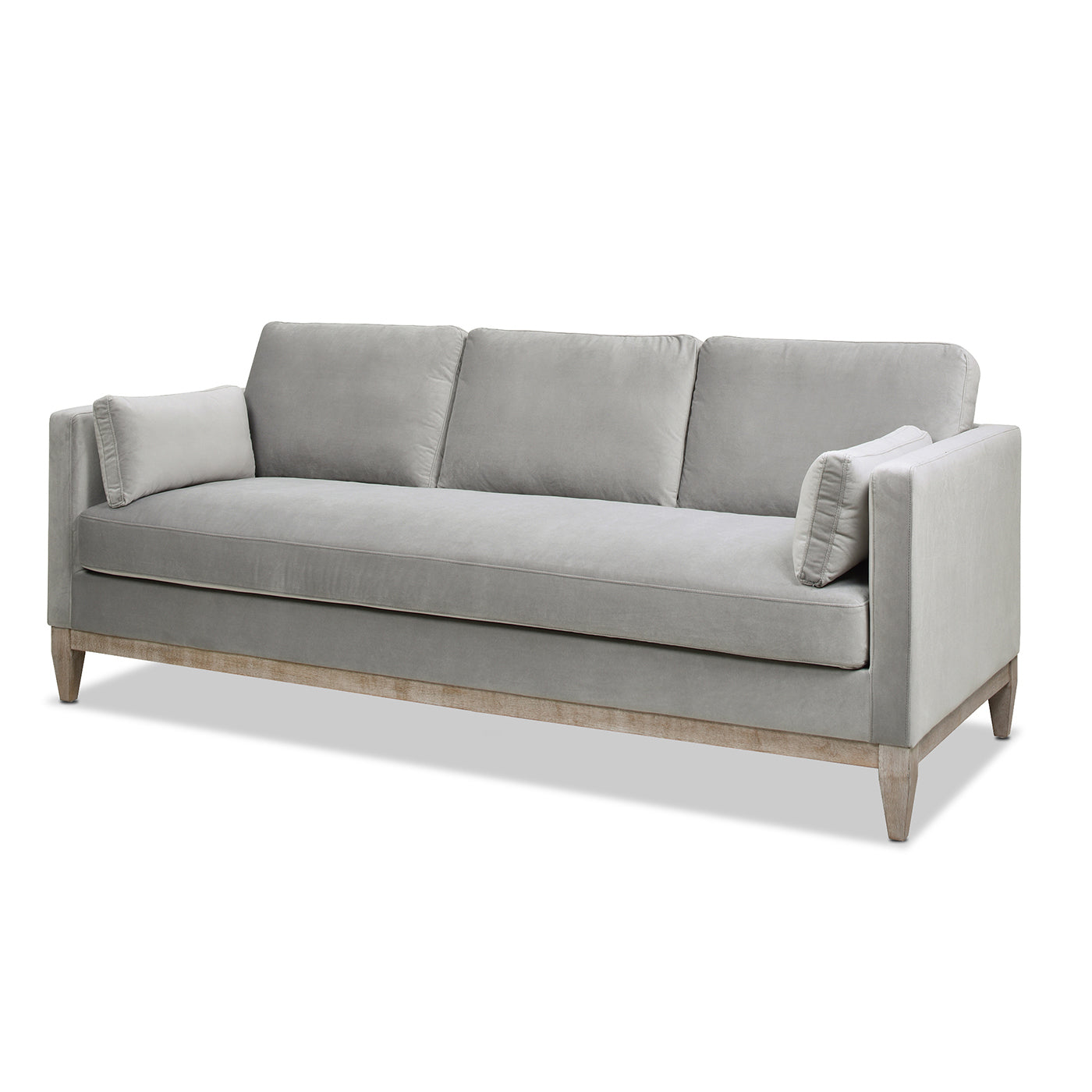 Knox 84" Modern Farmhouse Sofa, Opal Grey Velvet Gray Wood Foam Velvet 3 Seat