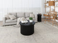 Coffee Table Set Of 2 ,Round Coffee Table,Modern Side Tables Accent End Table For Living Room ,Apartment Black Modern Round Coffee & End Tables Mdf