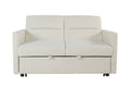 Loveseat Sleeper Pull Out Couch 3 In 1 Sofa Bed Adjustable Backrest Cream Wood Fabric