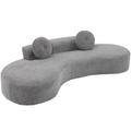 Arrived 105.5''Curved Sofa, Modern Minimalist Sofa, Cloud Couch Sofa 3 4 Seater Couch With 2 Pillows,Bedroom, No Assembly Required, Point Shaped Corduroy, Anti Wrinkle Gray Gray Polyester Primary Living Space Tight Back Soft Modern Foam Upholstered 3